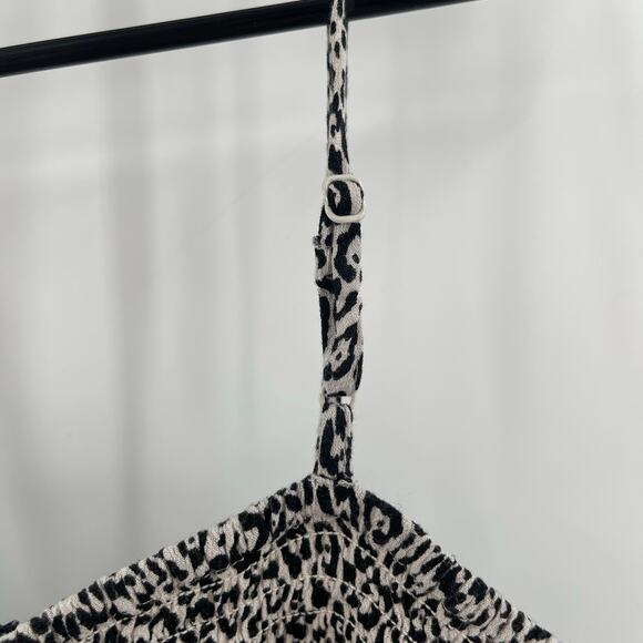 AMERICAN EAGLE Tank Top Size Small Crop Animal Print Black Adjustable Strap - Picture 7 of 10